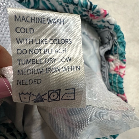 Free Planet Green and Pink Leaf Swim Flamingo Trunks - Picture 8 of 11